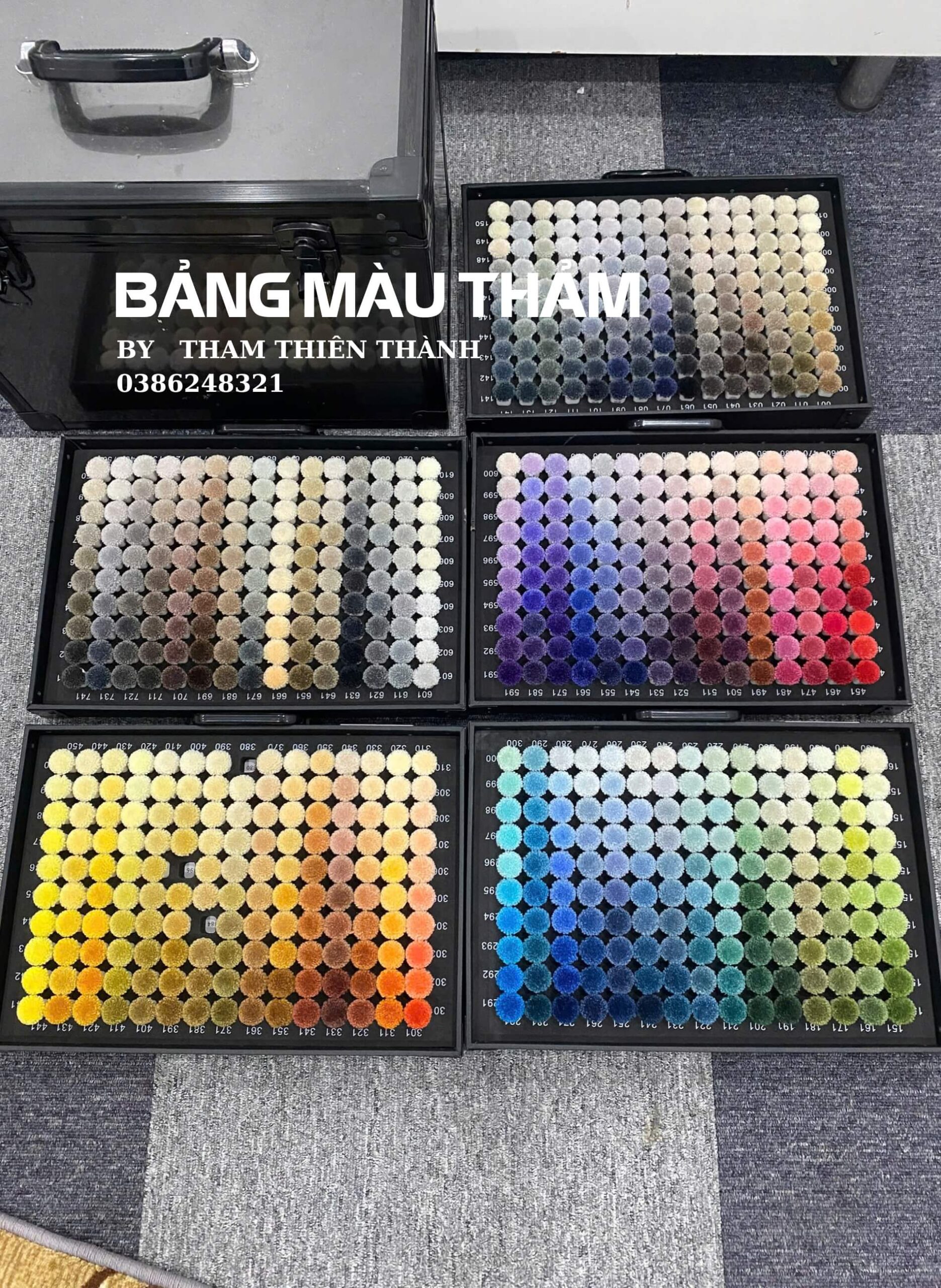 bảng màu thảm dệt tay