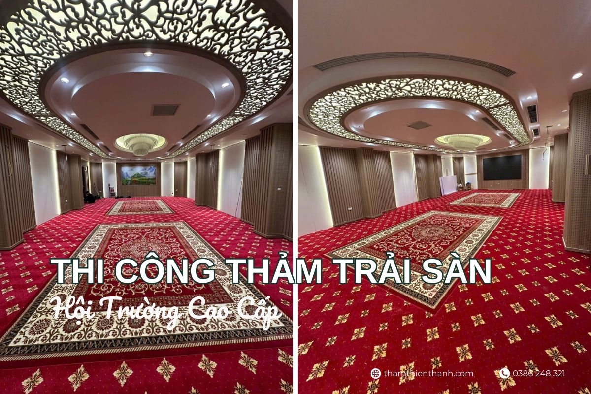 thi công thảm trải sàn thảm Hội Trường Cao Cấp